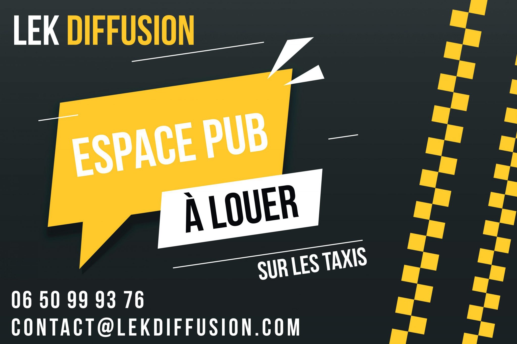 LEKDIFFUSION publucité sur taxi